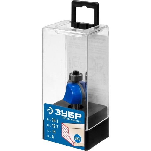 ЗУБР 38.1 x 16 мм, радиус 12.7 мм, фреза кромочная калевочная №2, Профессионал (28702-38.1)