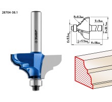 ЗУБР 38.1 x 17.5 мм, радиус 6.3 мм, фреза кромочная калевочная №3, Профессионал (28704-38.1)