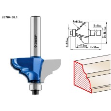 ЗУБР 38.1 x 17.5 мм, радиус 6.3 мм, фреза кромочная калевочная №3, Профессионал (28704-38.1)