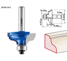 ЗУБР 34.9 x 15 мм, радиус 4.8 мм, фреза кромочная калевочная №5, Профессионал (28706-34.9)