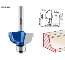 ЗУБР 31.8 x 17 мм, радиус 8 мм, фреза кромочная калевочная №7, Профессионал (28708-31.8)