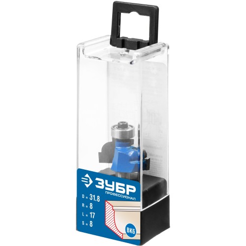 ЗУБР 31.8 x 17 мм, радиус 8 мм, фреза кромочная калевочная №7, Профессионал (28708-31.8)