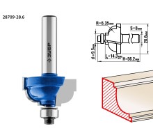 ЗУБР 28.6 x 16 мм, радиус 6.3 мм, фреза кромочная калевочная №7, Профессионал (28709-28.6)