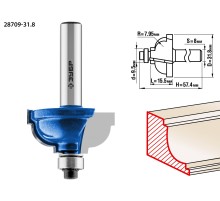 ЗУБР 31.8 x 17 мм, радиус 8 мм, фреза кромочная калевочная №7, Профессионал (28709-31.8)