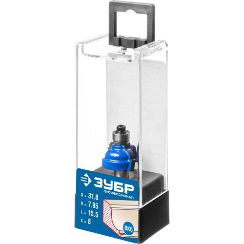 ЗУБР 31.8 x 17 мм, радиус 8 мм, фреза кромочная калевочная №7, Профессионал (28709-31.8)