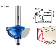ЗУБР 34.9 x 19 мм, радиус 9.5 мм, фреза кромочная калевочная №7, Профессионал (28709-34.9)