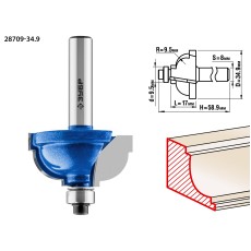 ЗУБР 34.9 x 19 мм, радиус 9.5 мм, фреза кромочная калевочная №7, Профессионал (28709-34.9)