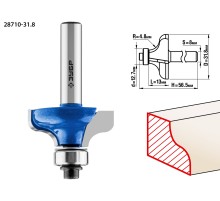 ЗУБР 31.8 x 14 мм, радиус 4.8 мм, фреза кромочная калевочная №8, Профессионал (28710-31.8)