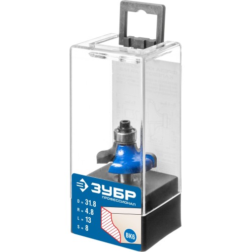 ЗУБР 31.8 x 14 мм, радиус 4.8 мм, фреза кромочная калевочная №8, Профессионал (28710-31.8)