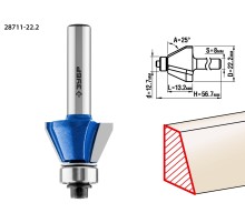 ЗУБР 22.2 x 13 мм, фреза кромочная калевочная (фасочная) №9, Профессионал (28711-22.2)