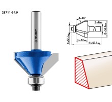 ЗУБР 34.9 x 16 мм, фреза кромочная калевочная (фасочная) №9, Профессионал (28711-34.9)