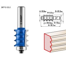 ЗУБР 22.2 x 26 мм, радиус 3 мм, фреза кромочная фигурная №1, Профессионал (28712-22.2)