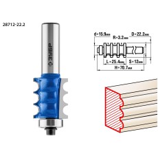 ЗУБР 22.2 x 26 мм, радиус 3 мм, фреза кромочная фигурная №1, Профессионал (28712-22.2)