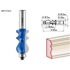 ЗУБР 22.2 x 41 мм, хвостовик 12 мм, фреза кромочная фигурная №2, Профессионал (28713-22.2)