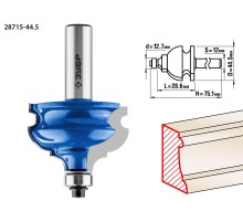 ЗУБР 44.5 x 28 мм, хвостовик 12 мм, фреза кромочная фигурная №4, Профессионал (28715-44.5)