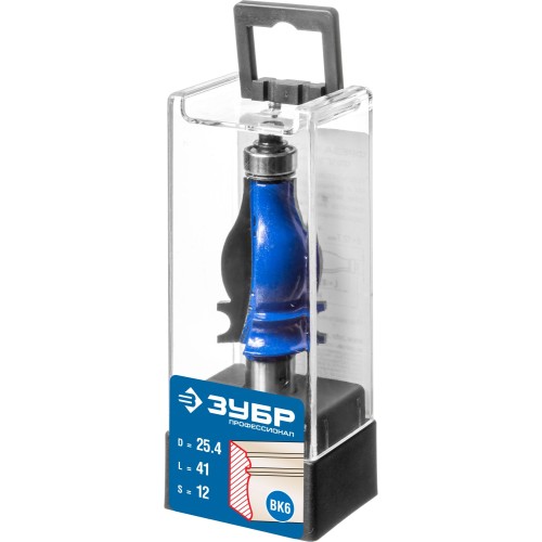 ЗУБР 25.4 x 41 мм, хвостовик 12 мм, фреза кромочная фигурная №5, Профессионал (28716-25.4)