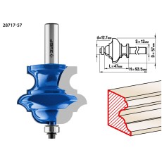 ЗУБР 57 x 47.6 мм, хвостовик 12 мм, фреза кромочная фигурная №6, Профессионал (28717-57)