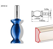 ЗУБР 32 x 57 мм, хвостовик 12 мм, фреза кромочная фигурная №9, Профессионал (28720-32)