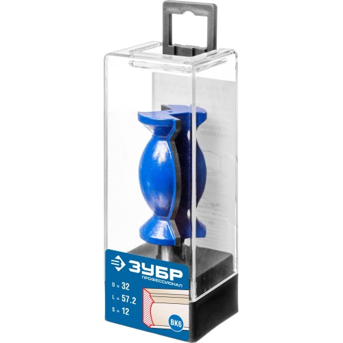 ЗУБР 32 x 57 мм, хвостовик 12 мм, фреза кромочная фигурная №9, Профессионал (28720-32)