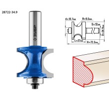 ЗУБР 34.9 x 29 мм, радиус 9.5 мм, фреза полустержневая с подшипником, Профессионал (28722-34.9)