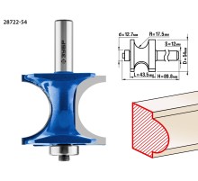 ЗУБР 54 x 51 мм, радиус 12.7 мм, фреза полустержневая с подшипником, Профессионал (28722-54)