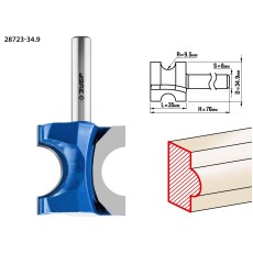 ЗУБР 34.9 x 35 мм, радиус 9.5 мм, фреза полустержневая, Профессионал (28723-34.9)