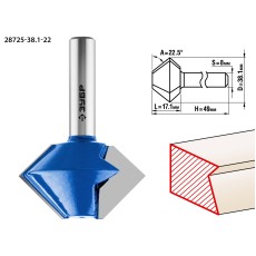 ЗУБР 38.1 x 22 мм, фреза кромочная конусная, Профессионал (28725-38.1-22)