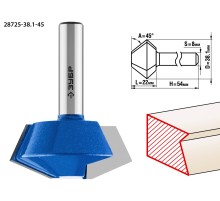 ЗУБР 38.1 x 22 мм, фреза кромочная конусная, Профессионал (28725-38.1-45)