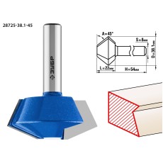 ЗУБР 38.1 x 22 мм, фреза кромочная конусная, Профессионал (28725-38.1-45)