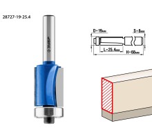 ЗУБР 19 x 25.4 мм, хвостовик 8 мм, фреза кромочная с нижним подшипником, Профессионал (28727-19-25.4)