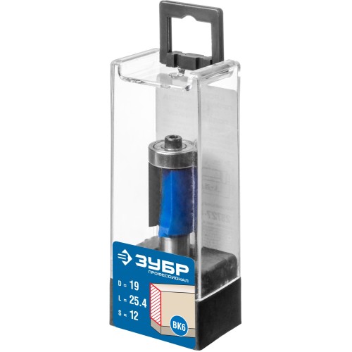 ЗУБР 19 x 25.4 мм, хвостовик 12 мм, фреза кромочная с нижним подшипником, Профессионал (28727-19-25.4-12)