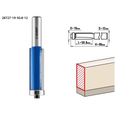 ЗУБР 19 x 50.8 мм, хвостовик 12 мм, фреза кромочная с нижним подшипником, Профессионал (28727-19-50.8-12)