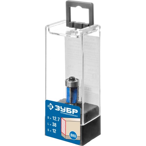 ЗУБР 12.7 x 13 мм, хвостовик 8 мм, фреза кромочная с нижним подшипником (3 лезвия), Профессионал (28728-12.7-13)