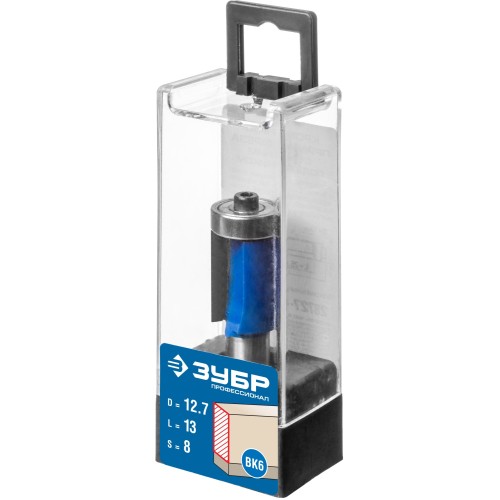 ЗУБР 12.7 x 25.4 мм, хвостовик 8 мм, фреза кромочная с нижним подшипником (3 лезвия), Профессионал (28728-12.7-25.4)