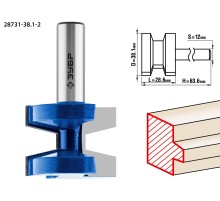 ЗУБР 38.1 x 28.6 мм, хвостовик 12 мм, фреза пазо-шиповая наборная, Профессионал (28731-38.1-2)