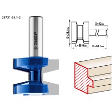 ЗУБР 38.1 x 28.6 мм, хвостовик 12 мм, фреза пазо-шиповая наборная, Профессионал (28731-38.1-2)