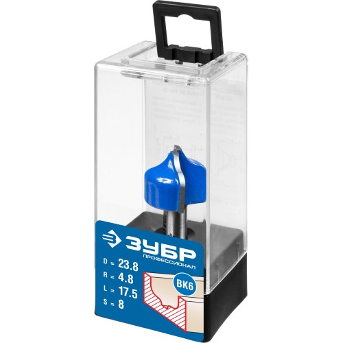 ЗУБР 23.8 x 16 мм, радиус 4.8 мм, фреза пазовая фасонная №2, Профессионал (28741-23.8)