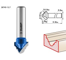 ЗУБР 12.7 x 10 мм, радиус 2.4 мм, фреза пазовая фасонная №6, Профессионал (28745-12.7)