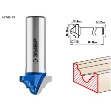 ЗУБР 19 x 11 мм, радиус 4 мм, фреза пазовая фасонная №6, Профессионал (28745-19)