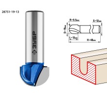 ЗУБР 19 x 13 мм, радиус 9.5 мм, фреза пазовая галтельная, Профессионал (28751-19-13)