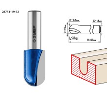 ЗУБР 19 x 32 мм, радиус 12.7 мм, фреза пазовая галтельная, Профессионал (28751-19-32)