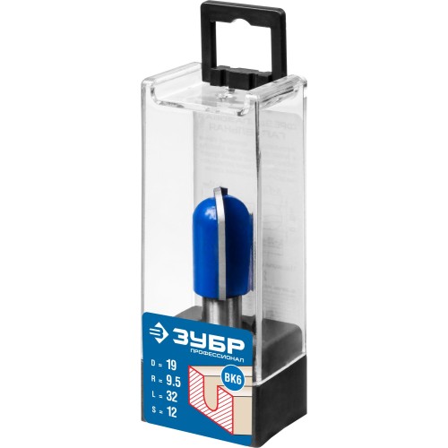 ЗУБР 19 x 32 мм, радиус 12.7 мм, фреза пазовая галтельная, Профессионал (28751-19-32)