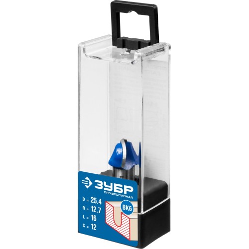 ЗУБР 25.4 x 16 мм, радиус 9.5 мм, фреза пазовая галтельная, Профессионал (28751-25.4-16)