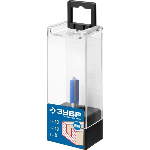 ЗУБР 10 x 19 мм, хвостовик 8 мм, фреза пазовая прямая, Профессионал (28753-10-19)
