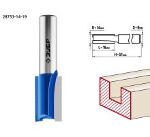 ЗУБР 14 x 19 мм, хвостовик 8 мм, фреза пазовая прямая, Профессионал (28753-14-19)