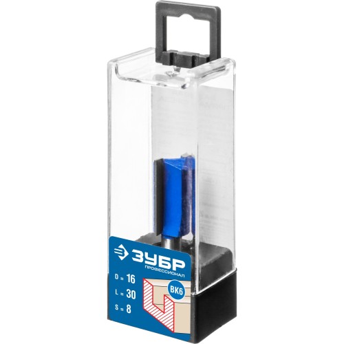 ЗУБР 16 x 30 мм, хвостовик 8 мм, фреза пазовая прямая, Профессионал (28753-16-30)