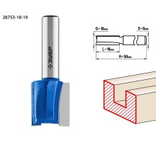 ЗУБР 18 x 19 мм, хвостовик 8 мм, фреза пазовая прямая, Профессионал (28753-18-19)
