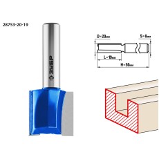 ЗУБР 20 x 19 мм, хвостовик 8 мм, фреза пазовая прямая, Профессионал (28753-20-19)