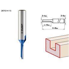 ЗУБР 4 x 13 мм, хвостовик 8 мм, фреза пазовая прямая, Профессионал (28753-4-13)