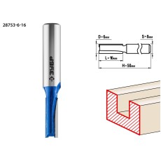 ЗУБР 6 x 16 мм, хвостовик 8 мм, фреза пазовая прямая, Профессионал (28753-6-16)